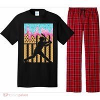 Baseball Drip Bat Boy Dripping Ice Cream American Flag Pajama Set thumb 0