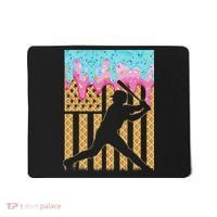 Baseball Drip Bat Boy Dripping Ice Cream American Flag Mousepad thumb 0