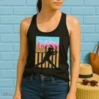 Baseball Drip Bat Boy Dripping Ice Cream American Flag Women's Tank Top thumb 2