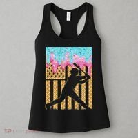 Baseball Drip Bat Boy Dripping Ice Cream American Flag Women's Tank Top thumb 3