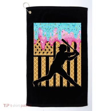 Baseball Drip Bat Boy Dripping Ice Cream American Flag Golf Towel