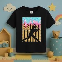 Baseball Drip Bat Boy Dripping Ice Cream American Flag Toddler T-Shirt thumb 3