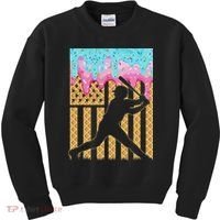 Baseball Drip Bat Boy Dripping Ice Cream American Flag Kids Sweatshirt thumb 0