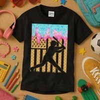 Baseball Drip Bat Boy Dripping Ice Cream American Flag Kids T-Shirt thumb 3