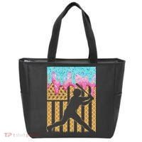 Baseball Drip Bat Boy Dripping Ice Cream American Flag Tote Bag thumb 0