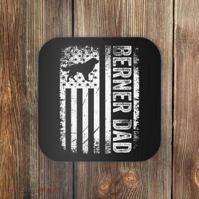 Bernese Dad Berner Mountain Dad American Us Flag Dog Coaster