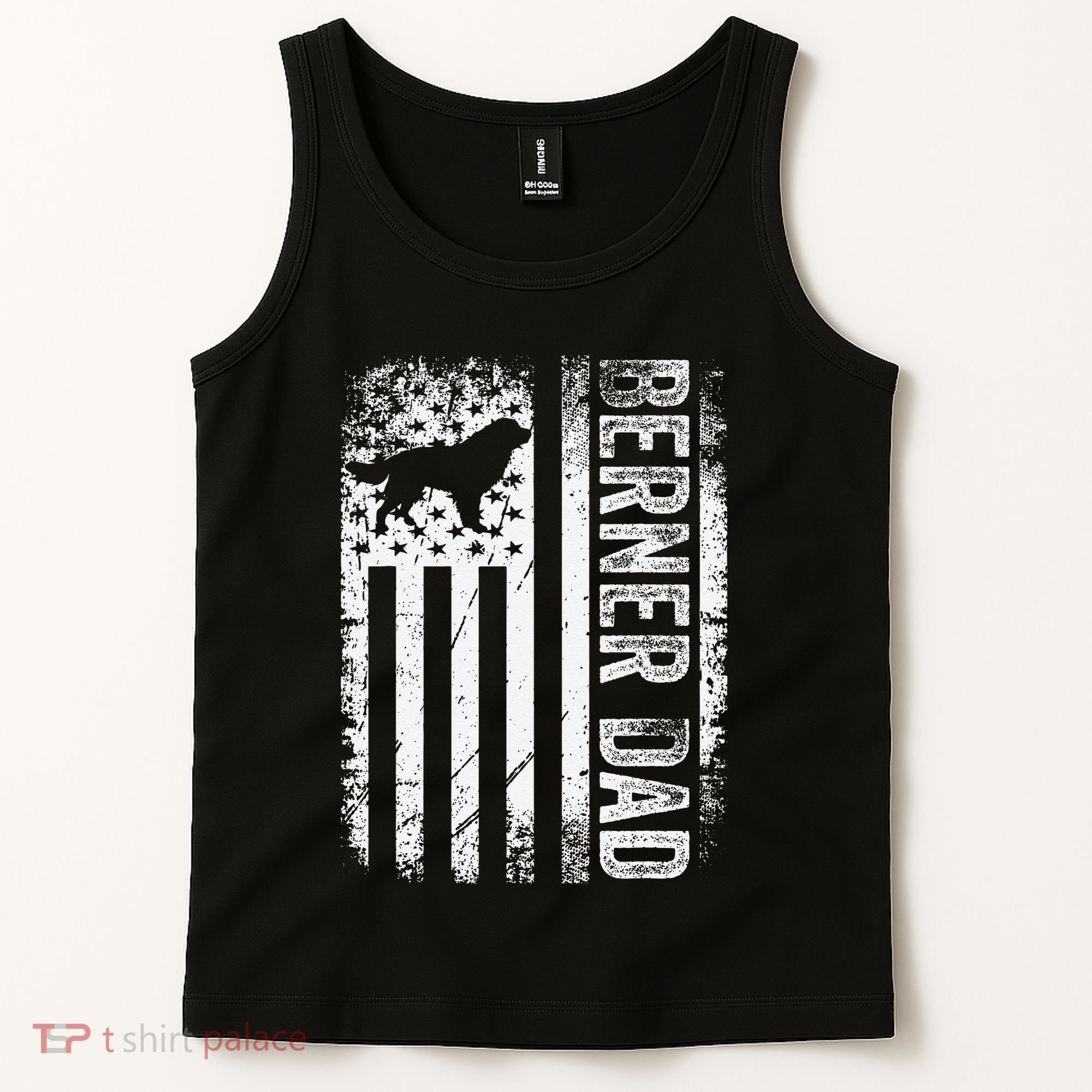 Bernese Dad Berner Mountain Dad American Us Flag Dog Tank Top