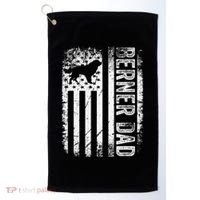Bernese Dad Berner Mountain Dad American Us Flag Dog Golf Towel thumb 0