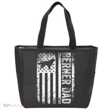 Bernese Dad Berner Mountain Dad American Us Flag Dog Tote Bag
