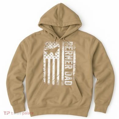 Bernese Dad Berner Mountain Dad American Us Flag Dog Hoodie