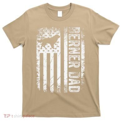 Bernese Dad Berner Mountain Dad American Us Flag Dog T-Shirt