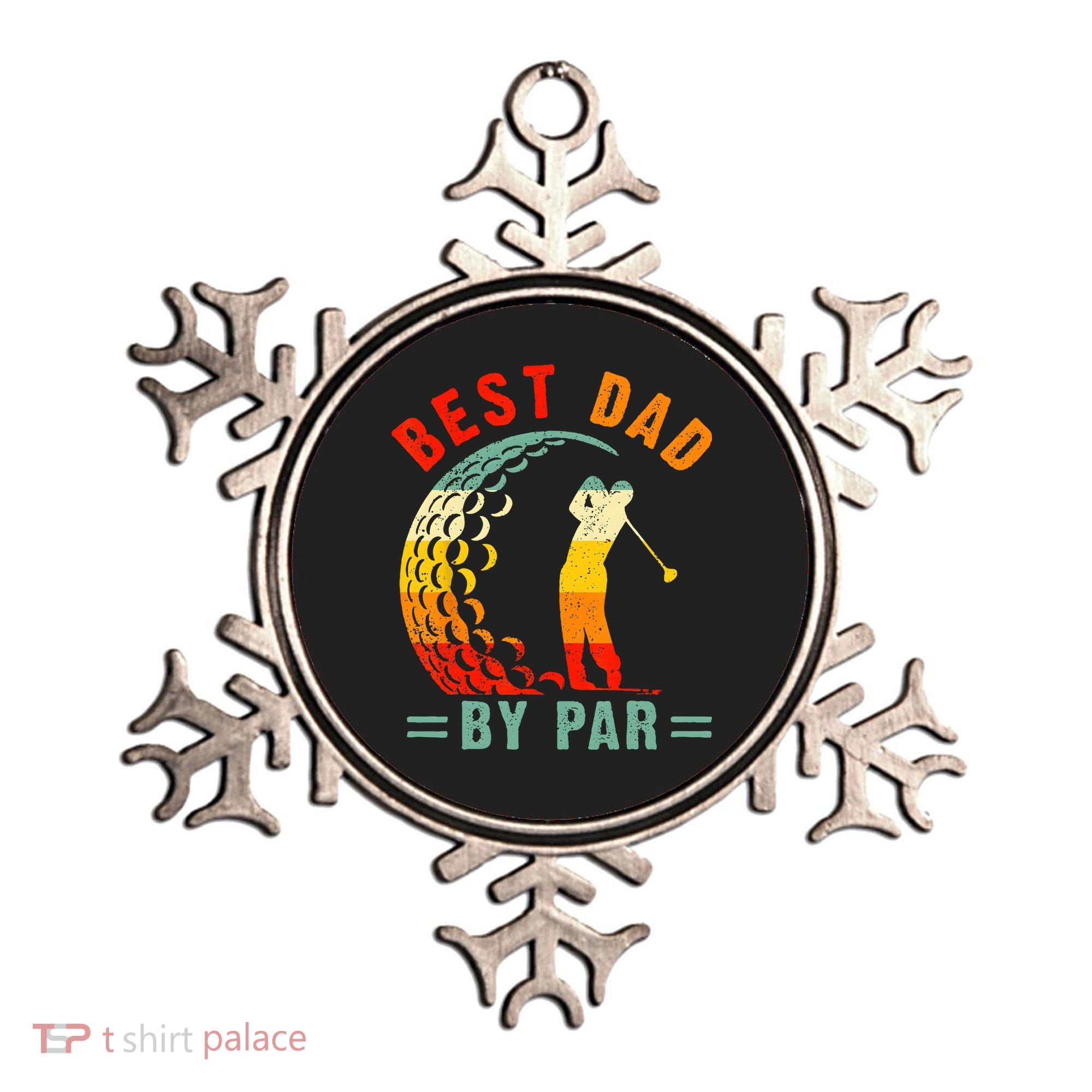 Best Dad By Par Funny Golf Daddy Fathers Day US Flag Gifts Ornament