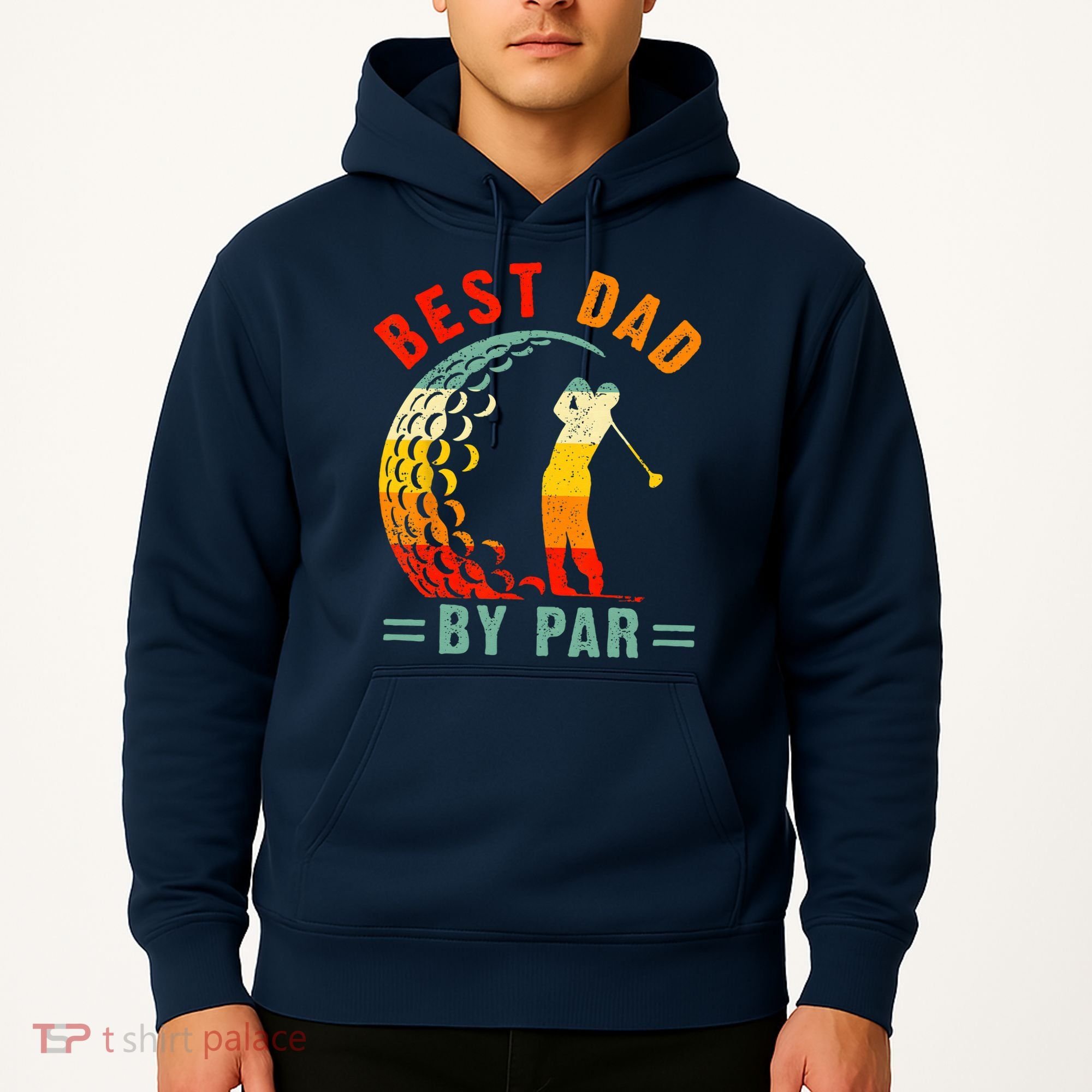 Best Dad By Par Funny Golf Daddy Fathers Day US Flag Gifts Hoodie