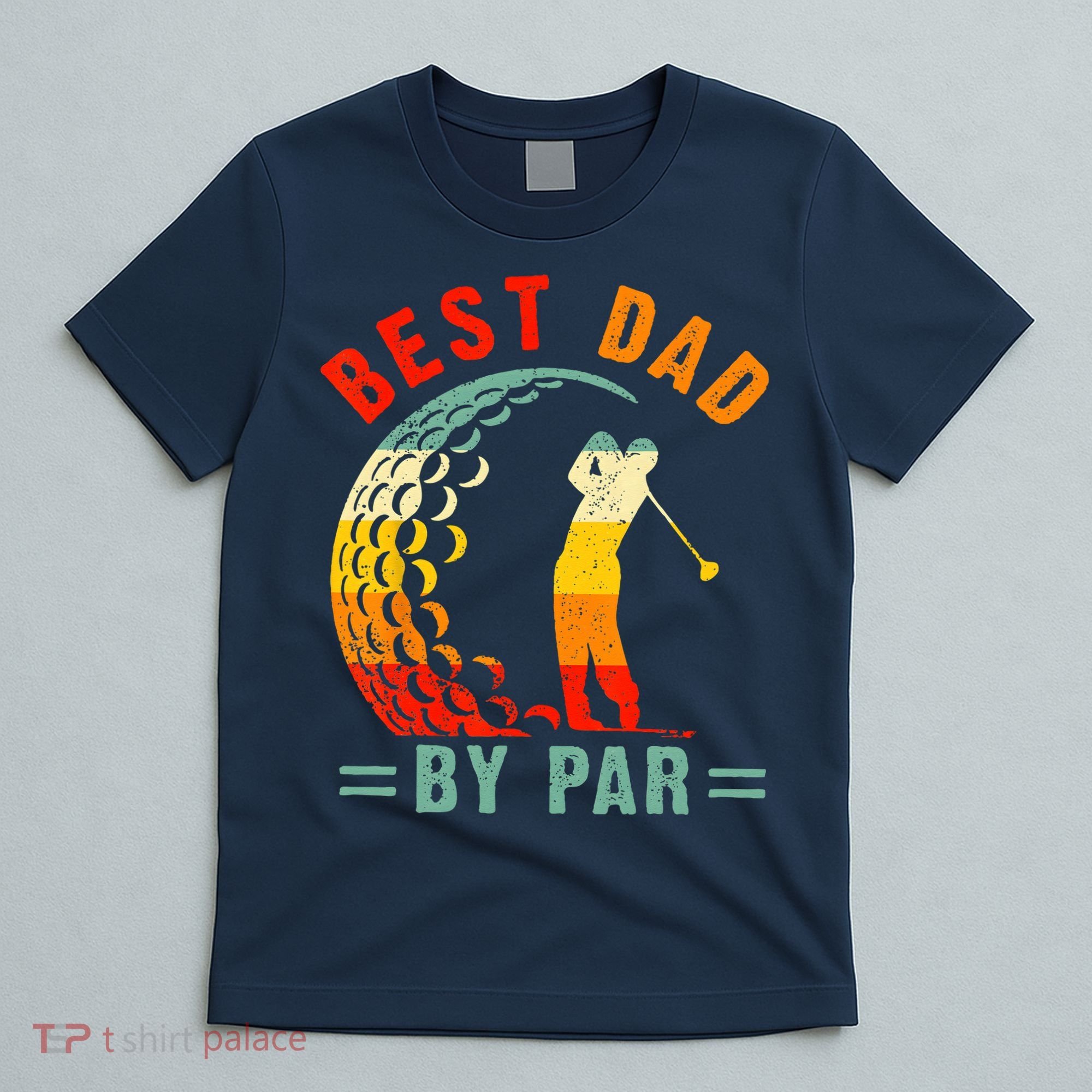 Best Dad By Par Funny Golf Daddy Fathers Day US Flag Gifts T-Shirt