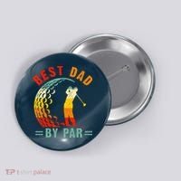 Best Dad By Par Funny Golf Daddy Fathers Day US Flag Gifts Button thumb 0