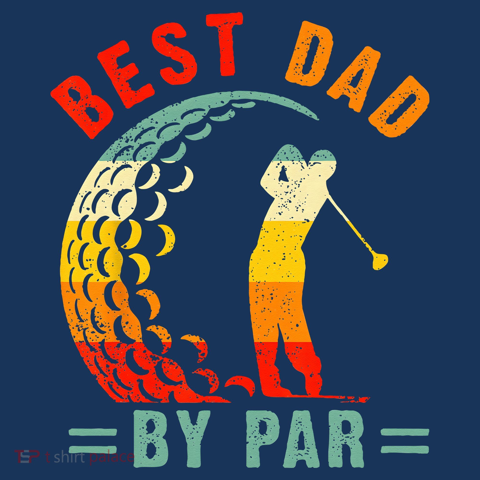 Best Dad By Par Funny Golf Daddy Fathers Day US Flag Gifts Polo
