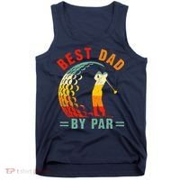 Best Dad By Par Funny Golf Daddy Fathers Day US Flag Gifts Tank Top thumb 0