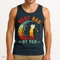 Best Dad By Par Funny Golf Daddy Fathers Day US Flag Gifts Tank Top thumb 3
