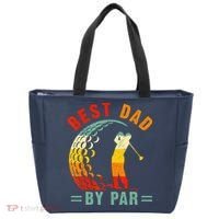 Best Dad By Par Funny Golf Daddy Fathers Day US Flag Gifts Tote Bag thumb 0