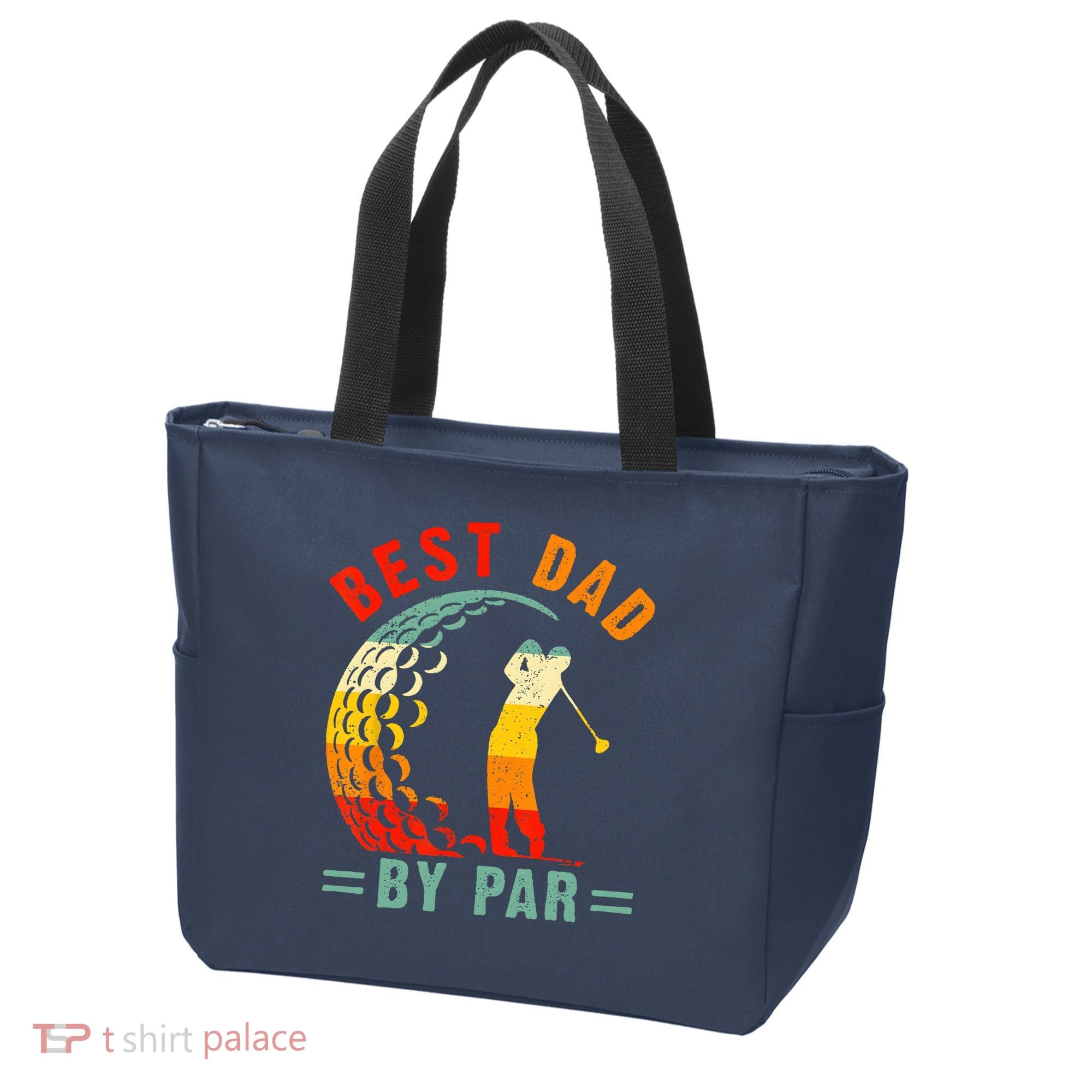 Best Dad By Par Funny Golf Daddy Fathers Day US Flag Gifts Tote Bag
