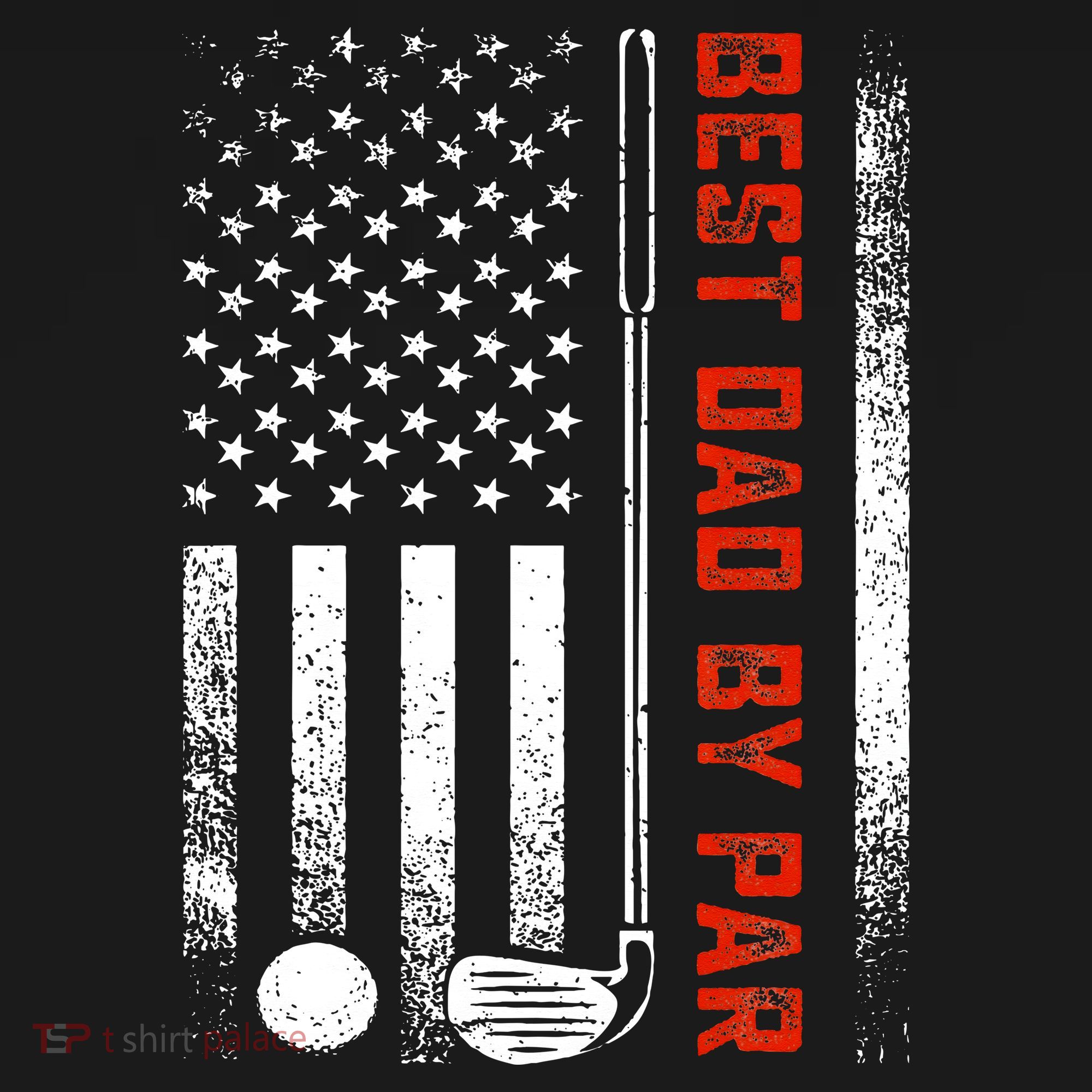 Best Dad By Par Funny Golf Daddy Fathers Day US Flag Gifts Backpack