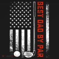 Best Dad By Par Funny Golf Daddy Fathers Day US Flag Gifts Ornament thumb 1