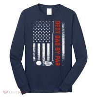 Best Dad By Par Funny Golf Daddy Fathers Day US Flag Gifts Long Sleeve Shirt thumb 0
