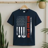 Best Dad By Par Funny Golf Daddy Fathers Day US Flag Gifts T-Shirt thumb 2