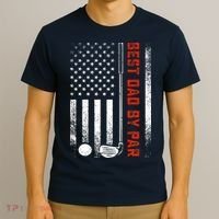 Best Dad By Par Funny Golf Daddy Fathers Day US Flag Gifts T-Shirt thumb 3