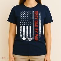Best Dad By Par Funny Golf Daddy Fathers Day US Flag Gifts T-Shirt thumb 4