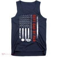 Best Dad By Par Funny Golf Daddy Fathers Day US Flag Gifts Tank Top thumb 0