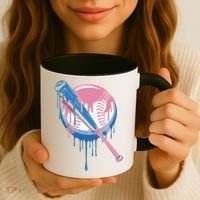 Baseball Drip Bat softball and Baseball sport Player Gift Coffee Mug thumb 3