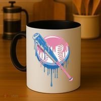 Baseball Drip Bat softball and Baseball sport Player Gift Coffee Mug thumb 4