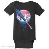 Baseball Drip Bat softball and Baseball sport Player Gift Baby Bodysuit thumb 0