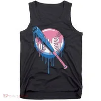 Baseball Drip Bat softball and Baseball sport Player Gift Tank Top thumb 0