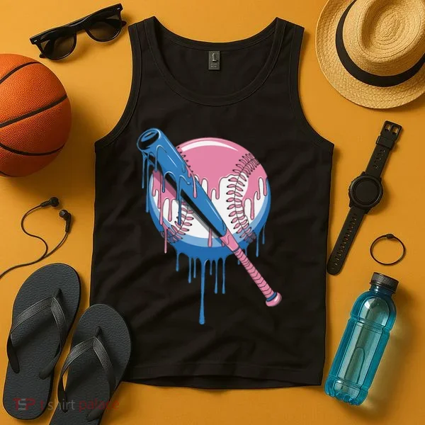 Baseball Drip Bat softball and Baseball sport Player Gift Tank Top