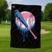 Baseball Drip Bat softball and Baseball sport Player Gift Golf Towel thumb 1