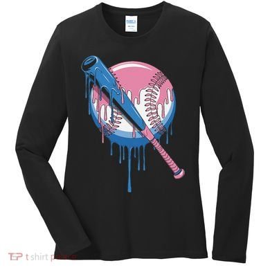 Baseball Drip Bat softball and Baseball sport Player Gift Women's Long Sleeve Shirt
