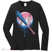 Baseball Drip Bat softball and Baseball sport Player Gift Women's Long Sleeve Shirt thumb 0