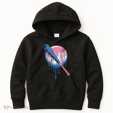 Baseball Drip Bat softball and Baseball sport Player Gift Kids Hoodie