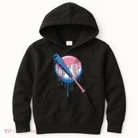 Baseball Drip Bat softball and Baseball sport Player Gift Kids Hoodie thumb 0