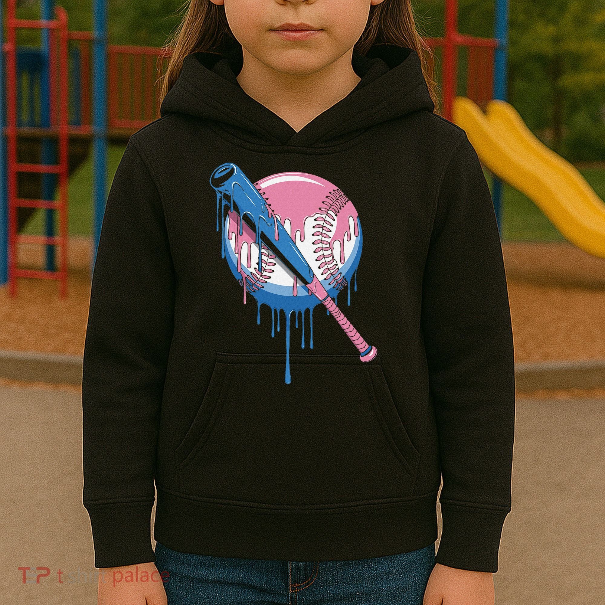 Baseball Drip Bat softball and Baseball sport Player Gift Kids Hoodie