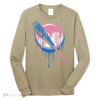 Baseball Drip Bat softball and Baseball sport Player Gift Long Sleeve Shirt