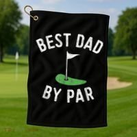 Best Dad By Par Funny Golf Fathers Day Gift Daddy Golf Towel thumb 1