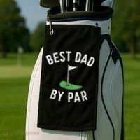 Best Dad By Par Funny Golf Fathers Day Gift Daddy Golf Towel thumb 2