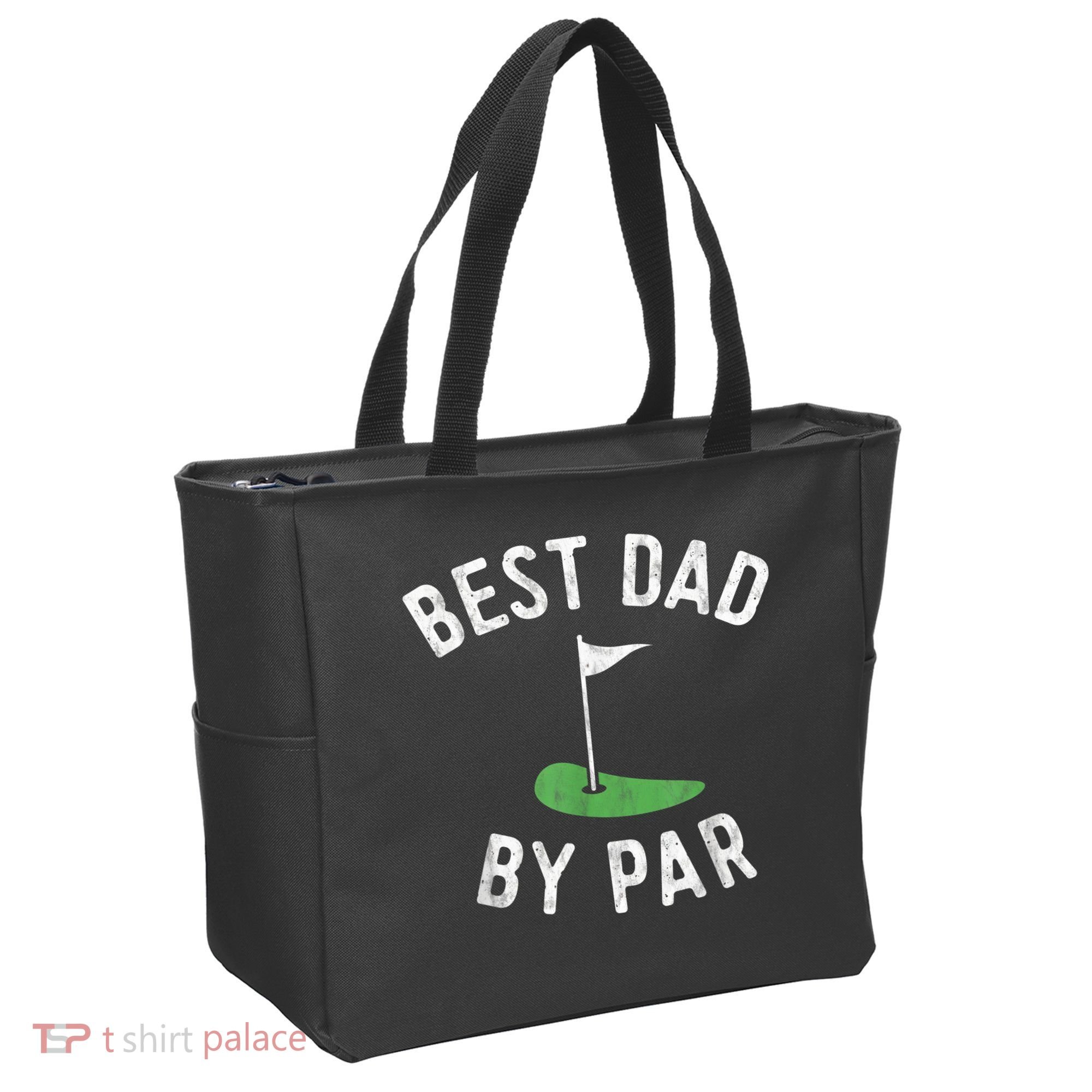 Best Dad By Par Funny Golf Fathers Day Gift Daddy Tote Bag