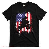 Best Dirt Bike For Dirtbike Racing Us Flag Biker T-Shirt thumb 0
