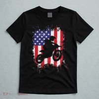 Best Dirt Bike For Dirtbike Racing Us Flag Biker T-Shirt thumb 5