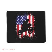 Best Dirt Bike For Dirtbike Racing Us Flag Biker Mousepad thumb 0