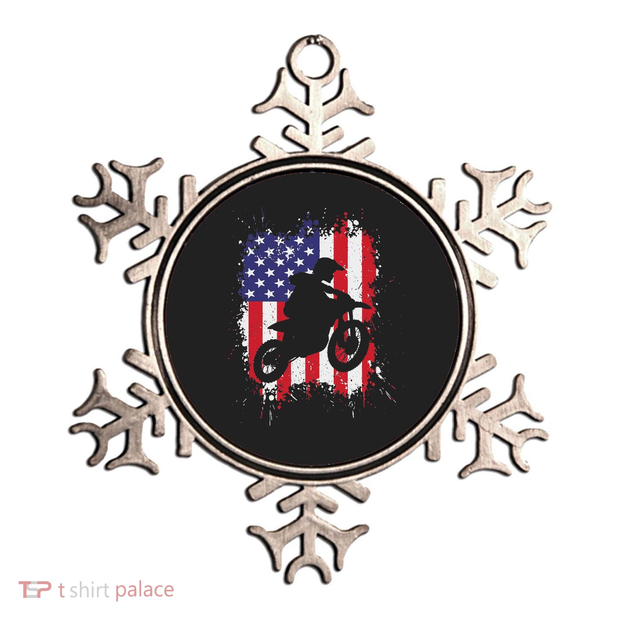 Best Dirt Bike For Dirtbike Racing Us Flag Biker Ornament